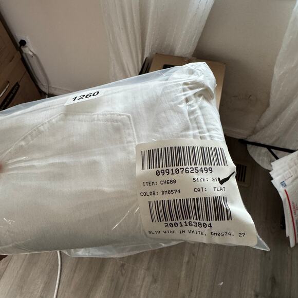 J.Crew 1996 Slim-Wide Leg Jeans SZ 27 White Denim High Rise Raw Hem Semi Stretch - Picture 7 of 7